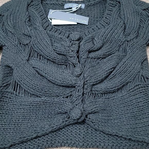 New MM Couture chunky knit cropped sweater Size Small - Picture 4 of 6